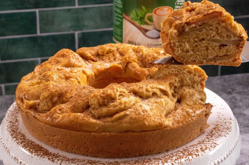 bolo de maçã e canela saudável
