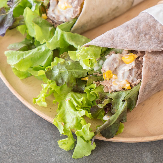 wrap de atum com hummus